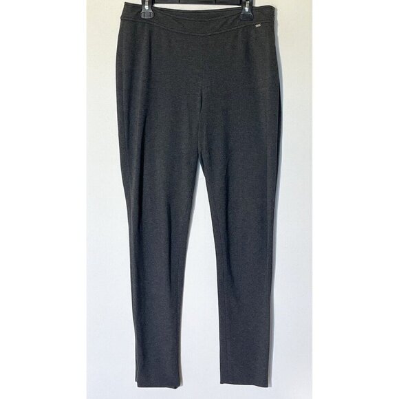 St. John Gray Stretch Knit Jersey Zip Ankle Tapered Pants Trousers - Picture 1 of 8